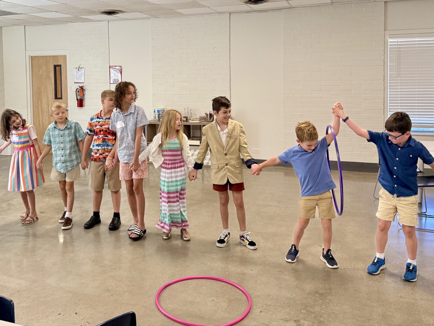 Kids playing a game together